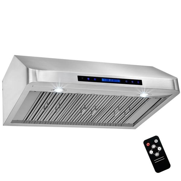 AKDY 36 in. Under Cabinet Range Hood in Stainless Steel with Touch Controls and Remote Control