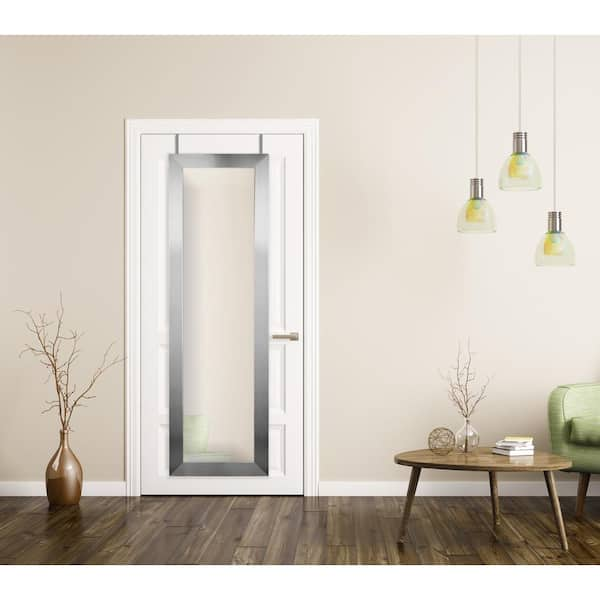 BrandtWorks Medium Silver Over The Door Modern Mirror (21.5 in. H X 71 ...