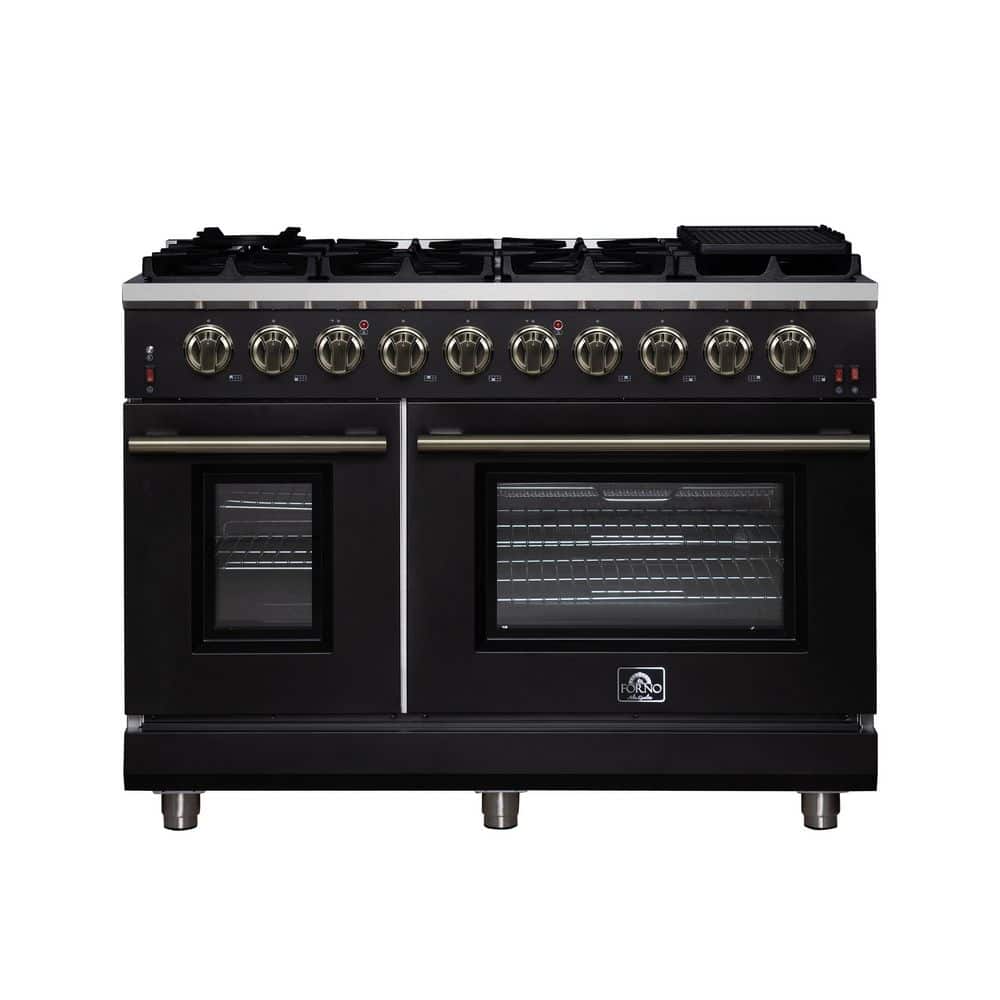 Massimo 48 in. Black Freestanding Gas Range, 8 Burners, True Convection Oven price history on PriceWatchPro