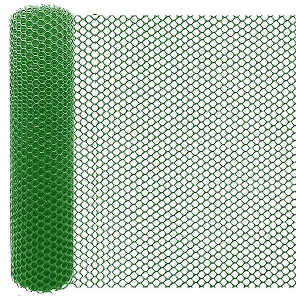 KIWDZFU 15.7IN x 10FT Heavy-Duty Plastic Chicken Wire Fencing Mesh Green Gardening Barrier Netting Poultry Rabbit Dog Fence