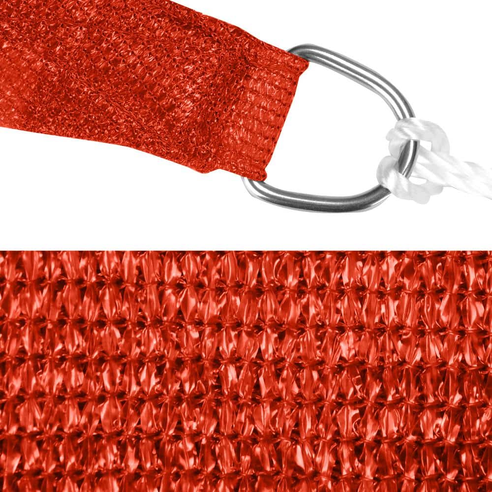 Red 16' x 16' Square Sun Shade Sail Canopy