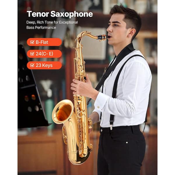 SKYSHALO Tenor Saxophone B Flat Professional Brass Saxophone