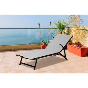 Soho Black Metal Outdoor Poolside Stackable/Foldable Chaise Lounge