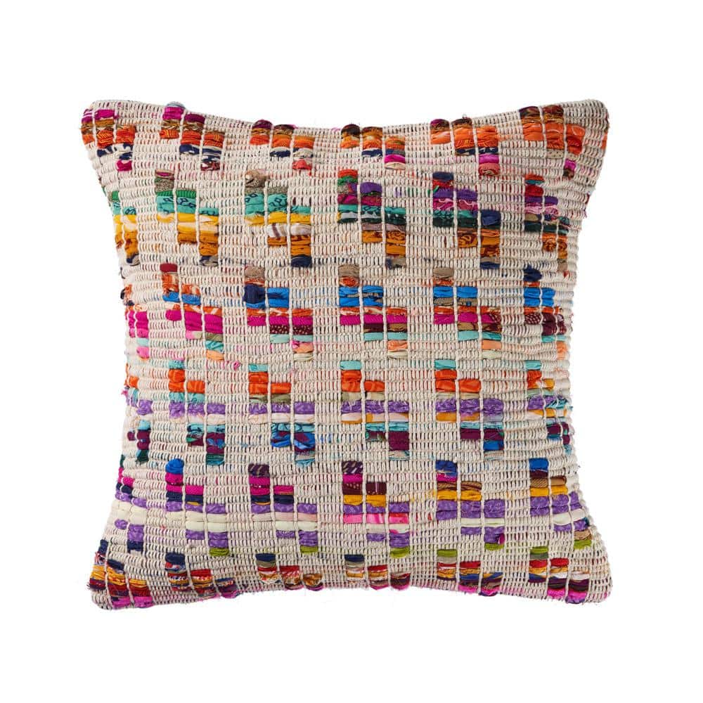 Lucia 20 in. x 20 in. Multi-Color Eclectic Standard Indoor Throw Pillow