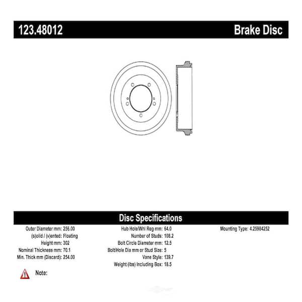 Centric Parts Brake Drum
