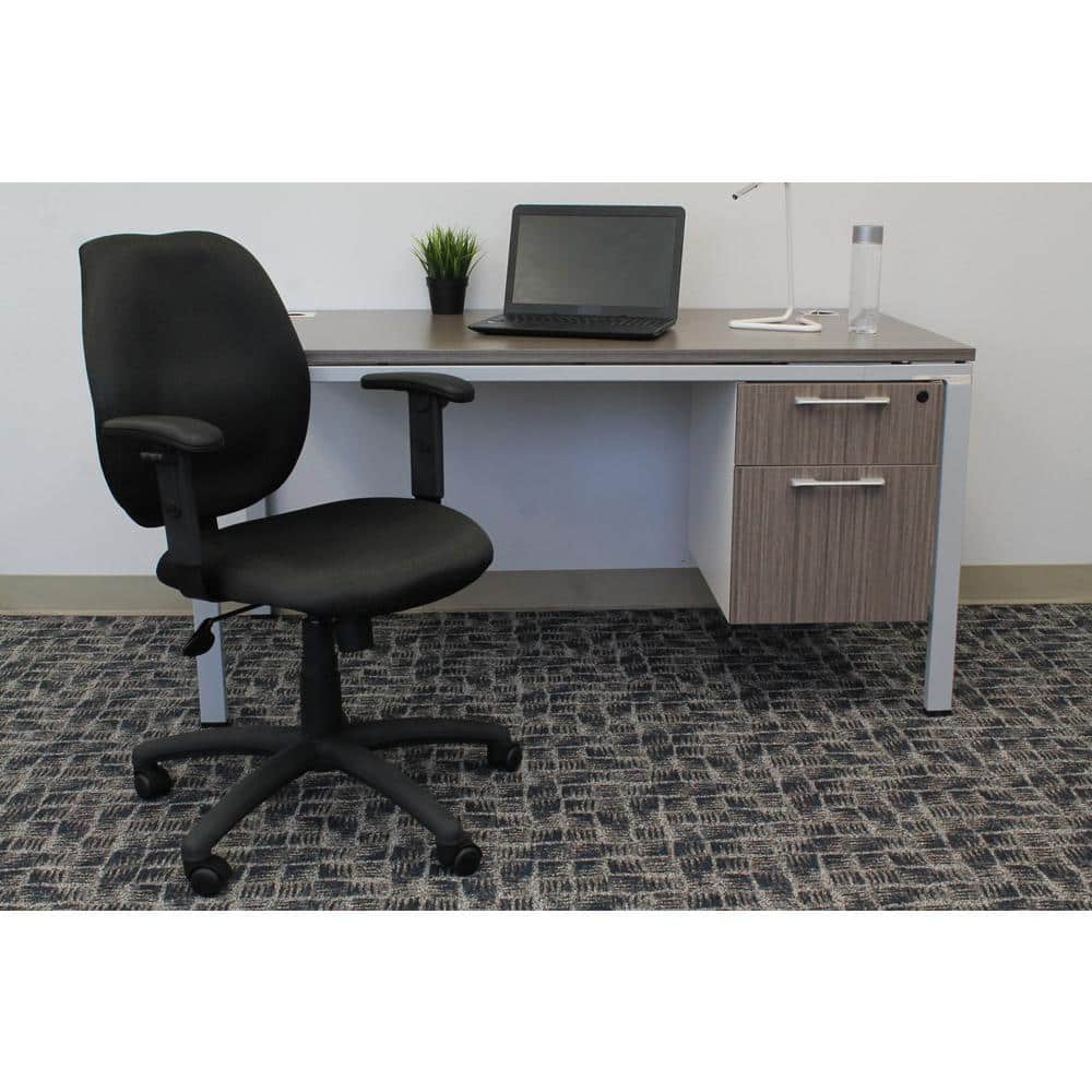 Black Ergonomic Fabric Task Chair with Adjustable Arms