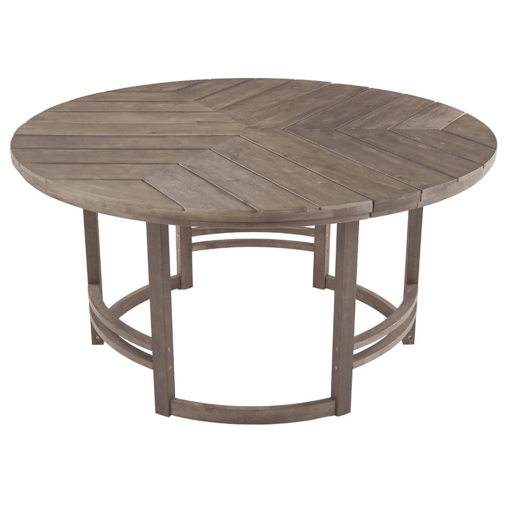 Acacia Wood Outdoor Dining Table with Umbrella Hole for Patio, Backyard, Garden, Black Brown price history on PriceWatchPro