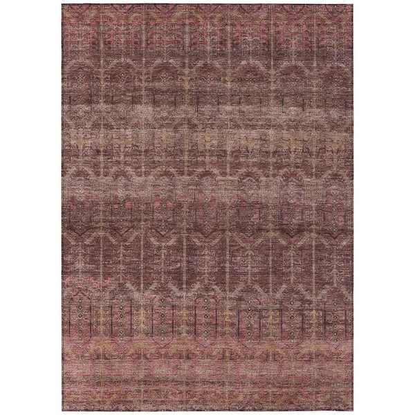 Chantille Machine Washable Indoor/Outdoor Abstract ACN2728 Burgundy 5 ft. x 7 ft. 6 in. Area Rug