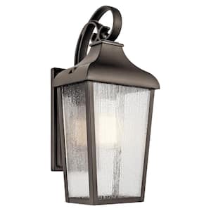 Forestdale 14.75 in. 1-Light Olde Bronze Outdoor Hardwired Wall Lantern Sconce with No Bulbs Included (1-Pack)