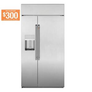 28.7 cu. ft. Smart Built-In Side by Side Refrigerator with Hands Free Autofill Dispenser in Stainless Steel