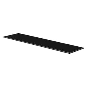 GLASSLINE 31.5 in. W x 7.9 in. D x 0.31 in. Black Glass Decorative Wall Shelf without Brackets