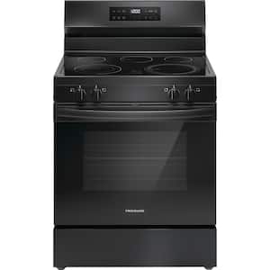 30 in. 5 Element Freestanding Electric Range in Black with EvenTemp and Steam Clean