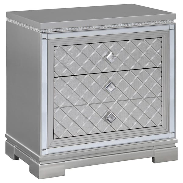 Coaster Eleanor Metallic Rectangular 2-Drawer Nightstand