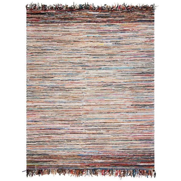 Vintage Leather 8 ft. x 10 ft. Multi Rustic Striped Area Rug