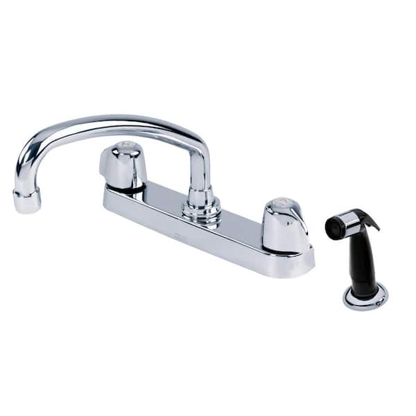 Gerber Classics 2-Handle Deck Mount Standard Kitchen Faucet with Side Spray in Chrome