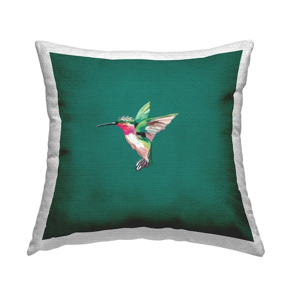 Stupell Industries Hummingbird Wearing Tiara Outdoor Printed Throw Pillow by Amelia Noyes