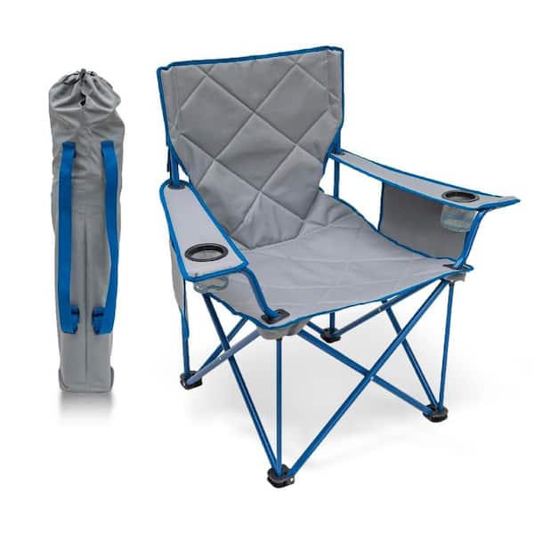 Lawn Chairs with Side Pockets Carry Straps Metal Frame