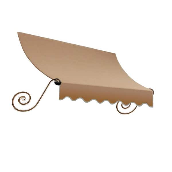 AWNTECH 5.38 ft. Wide Charleston Window/Entry Fixed Awning (24 in. H x 12 in. D) Linen
