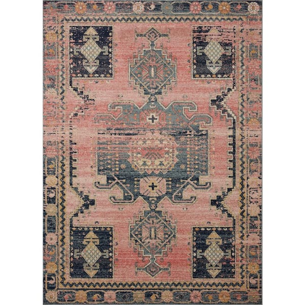 LOLOI II Jocelyn Rose/Rose 5 ft. 5 in. x 7 ft. 6 in. Transitional 100% Polypropylene Pile Area Rug