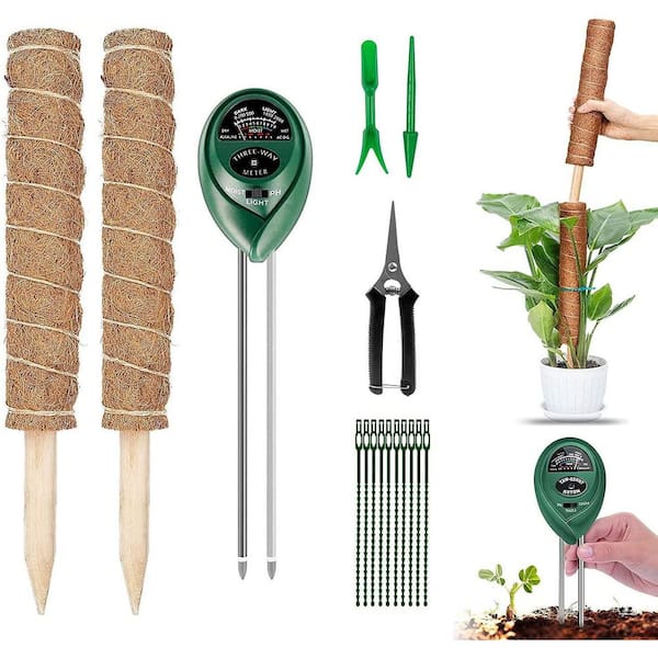 Unbranded 2-Pack 15.7 Inch Moss Pole All-in-One Garden Tool with 3-in-1 Garden Soil Moisture Meter and Garden Shears