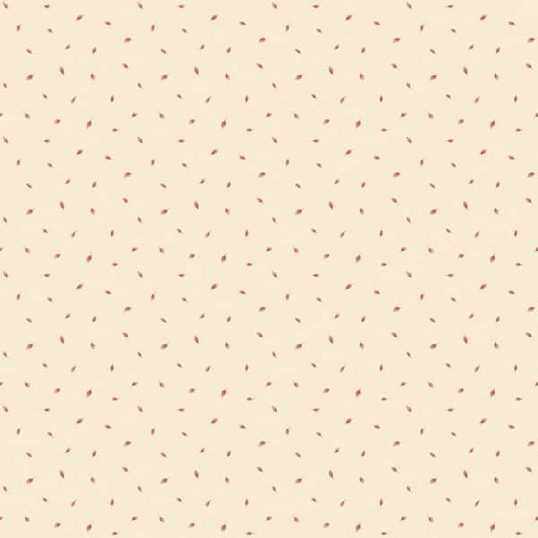 Unbranded Miniatures 3 Red/Cream Polka Dot Leaf Design Matte Finish Non-Pasted Vinyl on Non-Woven Wallpaper Roll