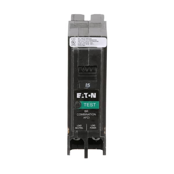 Eaton AFCI Circuit Breaker Type BR 15 Amp 120-Volt, Single-Pole Plug-on Neutral
