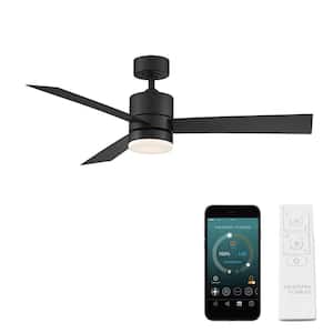 Axis 52 in. Smart Indoor/Outdoor 3-Blade Ceiling Fan Matte Black with 3000K LED and Remote Control