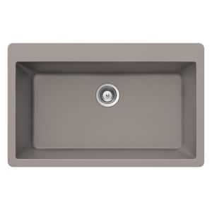 Houzer Quartztone 33 in. Taupe Granite Composite Topmount Single Bowl Kitchen Sink - V-100 TAUPE