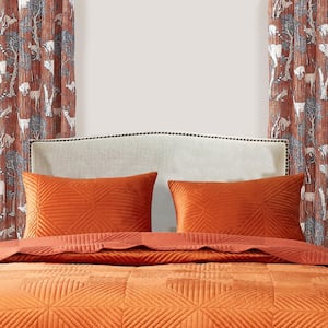 1-Piece Orange Solid King Size Polyester Throw Blanket