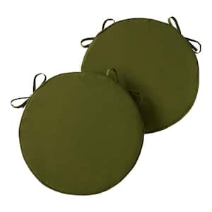 18 in. x 18 in. Hunter Green Round Outdoor Seat Cushion (2-Pack)