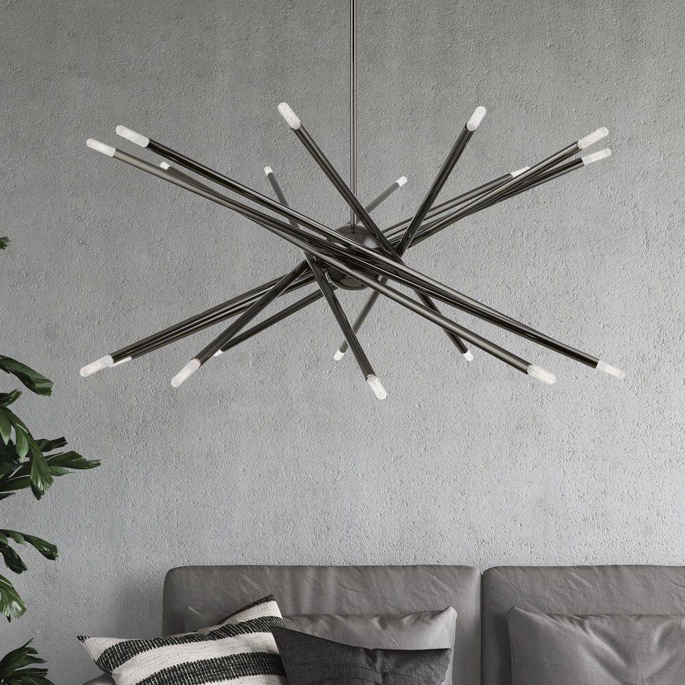 Black Chrome 20-Light Sputnik Chandelier