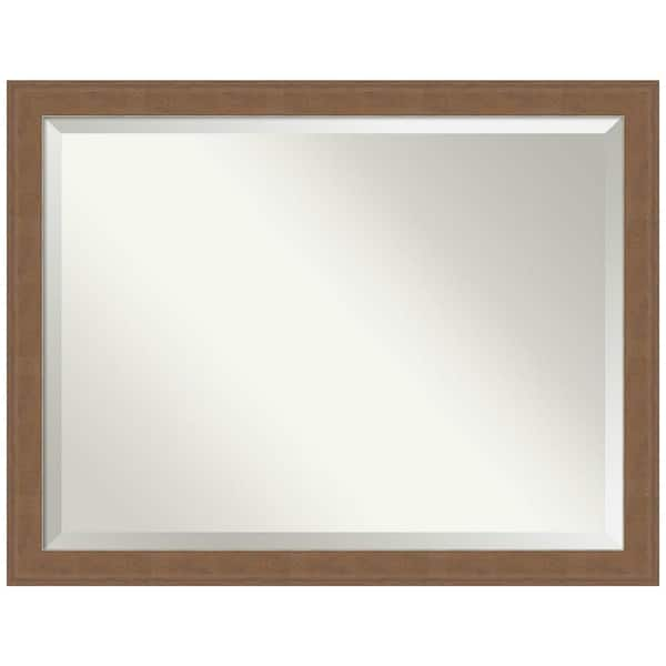 Amanti Art Medium Rectangle Alta Medium Brown Beveled Glass Casual Mirror (34.5 in. H x 44.5 in. W)