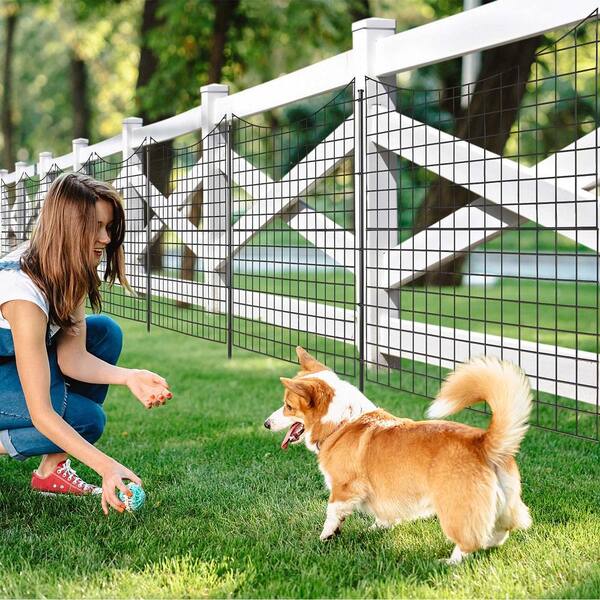No-Dig Garden Fence Panels – 32” Tall Metal Dog Barrier For Yard, Patio, Or Garden Decor