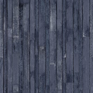 Azelma Navy Wood Paper Strippable Wallpaper (Covers 56.4 sq. ft.)