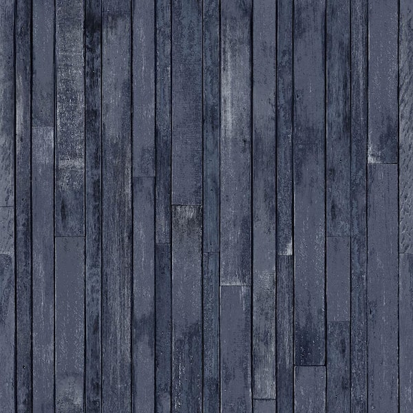 ESTA Home Azelma Navy Wood Paper Strippable Wallpaper (Covers 56.4 sq. ft.)