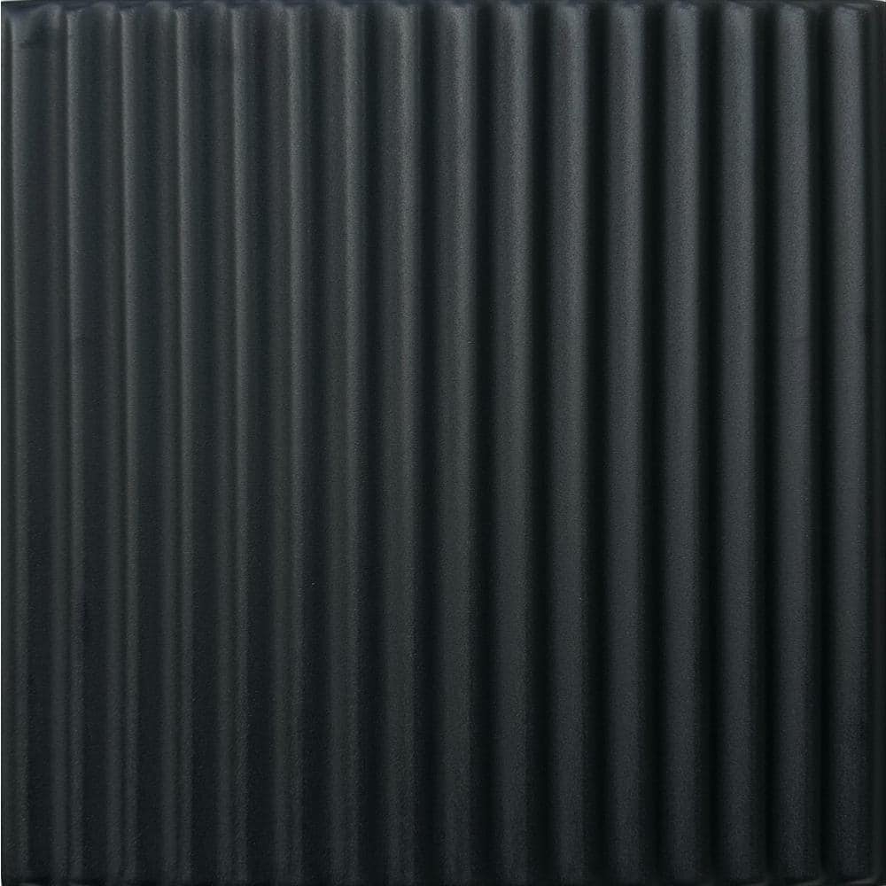Black Matte Corrugated Glue-up Polystyrene Ceiling Tile