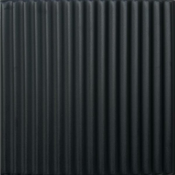 Corrugated Black Matte 1.6 ft. x 1.6 ft. Glue Up Foam Ceiling Tile (259.2 sq. ft. /Case)