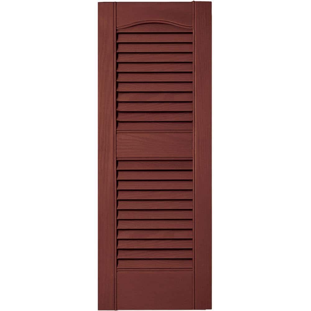 Builders Edge 12 in. x 31 in. Louvered Vinyl Exterior Shutters