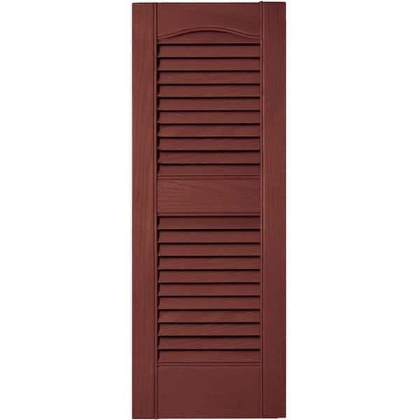 Builders Edge 12 in. x 31 in. Louvered Vinyl Exterior Shutters