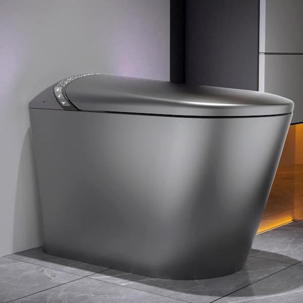 Starry Night Light Smart Toilet with Built-in Bidet, Modern Bathroom Design, Auto Open/Close, Foot Sensor, LED Display