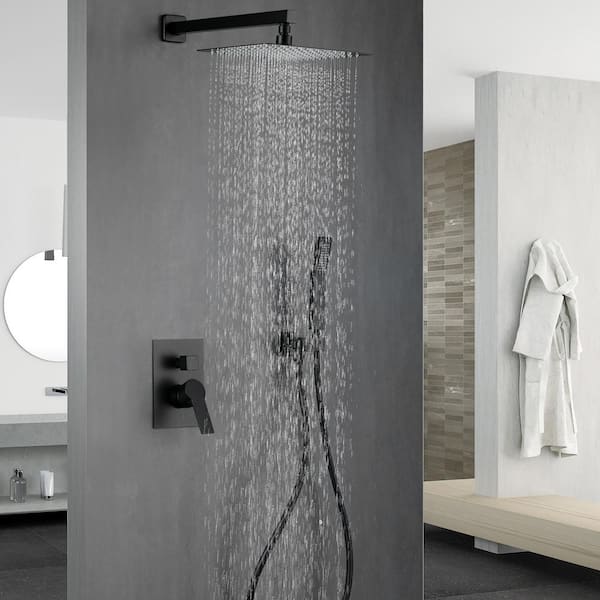 12 in. Rain Shower Head Systems Wall Mounted Shower – WELLFOR