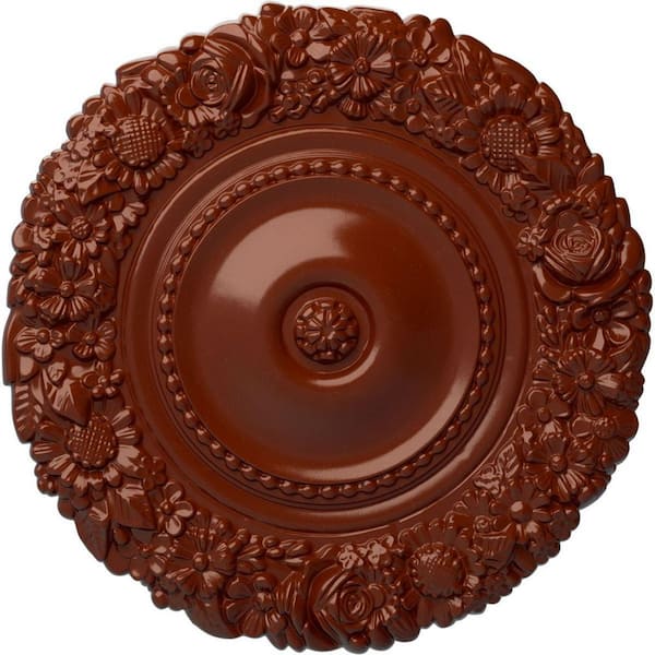 Ekena Millwork 21 in. x 2 in. Marseille Urethane Ceiling Medallion (Fits Canopies upto 7-3/8 in.), Firebrick