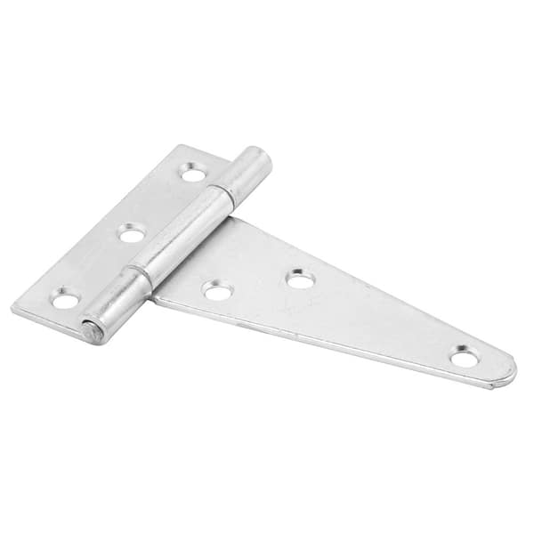 Tee Hinge, 4 in., Hot Rolled Steel, Satin Nickel Finish, Heavy Duty (2-pack)