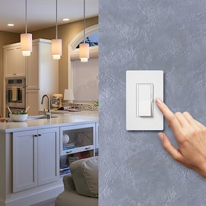 Diva Dimmer Switch for Incandescent and Halogen Bulbs, 1000-Watt/Single Pole or 3-Way, Ivory (DV-103P-IV)