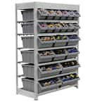 KING'S RACK Gray 6-Tier Boltless Bin Storage System Garage Storage Rack ...