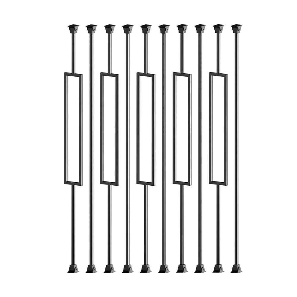 Rectangular Iron Balusters Stair Spindles Black with Swivel Shoes 44x1/2 for Interior Staircase 10-Pack price history on PriceWatchPro