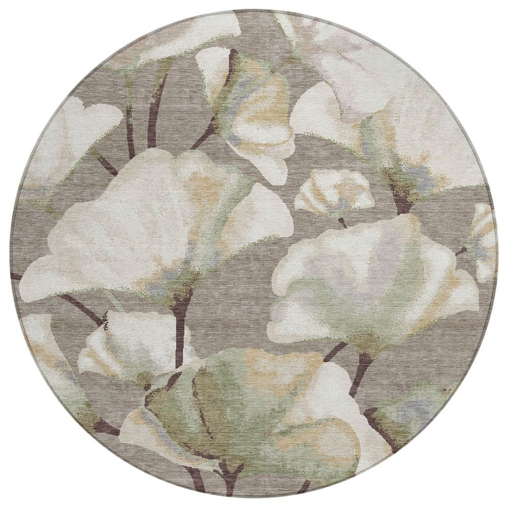Chantille Machine Washable Indoor/Outdoor Abstract ACN2405 Taupe 8 ft. x 8 ft. Round Rug price history on PriceWatchPro