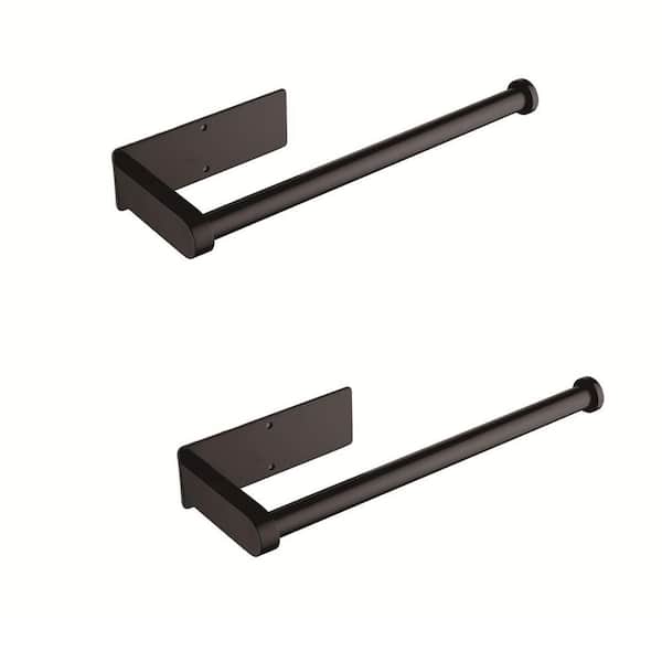 2-Piece Matte Black Under Cabinet Wall-Mount Paper Towel Holder