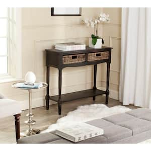 Corbin 36 in. 2-Drawer Brown Wood Console Table