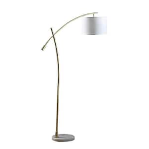 65 in. Oscar White Semi-Glaze Metal/Marble Pendulum Style Floor Lamp